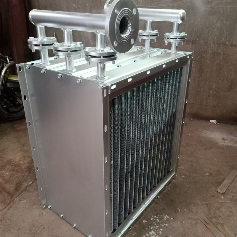 工業(yè)烘干機(jī)蒸汽散熱器導(dǎo)熱油箱碳鋼換熱器不銹鋼翅片60公分特價(jià)